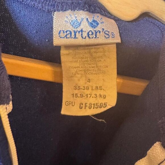 VTG Carter’s Blue Dinosaur Sleeper Pajamas Kids Size 4 - Picture 3 of 6